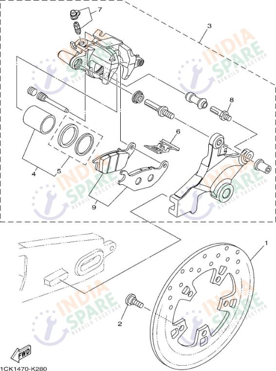 REAR BRAKE CALIPER